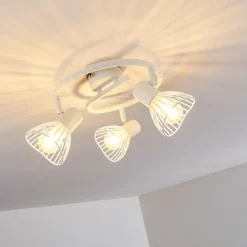 hofstein Spots Et Projecteurs|Plafonnier Holbol Blanc, 3 lumières