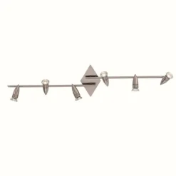 Luminaires Ideallux Plafonniers|Plafonnier Ideal Lux ALFA Nickel mat, 6 lumières
