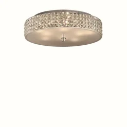 Luminaires Ideallux Plafonniers|Plafonnier Ideal Lux ROMA Chrome, Aspect cristal, 9 lumières