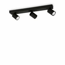 Luminaires Ideallux Plafonniers|Plafonnier Ideallux RUDY Noir, 3 lumières
