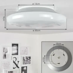 Plafonnier iDual Chloe LED Argenté, Blanc, 1 lumière, Télécommandes, Changeur de couleurs