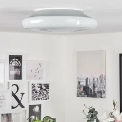 Plafonnier iDual Chloe LED Argenté, Blanc, 1 lumière, Télécommandes, Changeur de couleurs