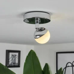 Plafonnier iDual Olivine LED Chrome, 1 lumière, Télécommandes, Changeur de couleurs