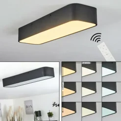 Lampe Éclairage Led|Plafonnier Iriondo LED Noir, 1 lumière, Télécommandes