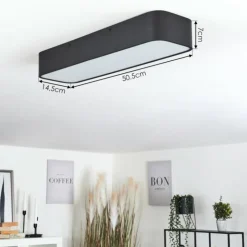 Lampe Éclairage Led|Plafonnier Iriondo LED Noir, 1 lumière, Télécommandes