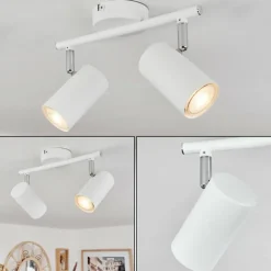 hofstein Spots Et Projecteurs|Plafonnier Javel Blanc, 2 lumières