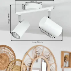 hofstein Spots Et Projecteurs|Plafonnier Javel Blanc, 2 lumières