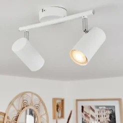 hofstein Spots Et Projecteurs|Plafonnier Javel Blanc, 2 lumières