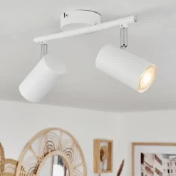 hofstein Spots Et Projecteurs|Plafonnier Javel Blanc, 2 lumières