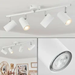 hofstein Spots Et Projecteurs|Plafonnier Javel Blanc, 4 lumières