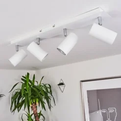 hofstein Spots Et Projecteurs|Plafonnier Javel Chrome, Blanc, 4 lumières