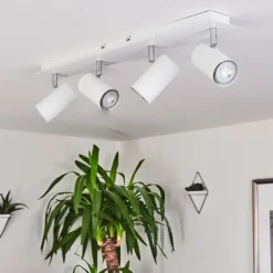 hofstein Spots Et Projecteurs|Plafonnier Javel Chrome, Blanc, 4 lumières