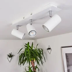 hofstein Spots Et Projecteurs|Plafonnier Javel Chrome, Blanc, 3 lumières