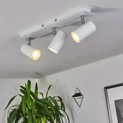 hofstein Spots Et Projecteurs|Plafonnier Javel Chrome, Blanc, 3 lumières