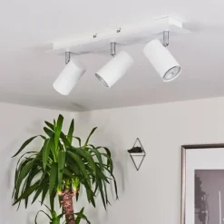 hofstein Spots Et Projecteurs|Plafonnier Javel Chrome, Blanc, 3 lumières