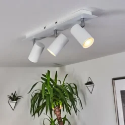 hofstein Spots Et Projecteurs|Plafonnier Javel Chrome, Blanc, 3 lumières