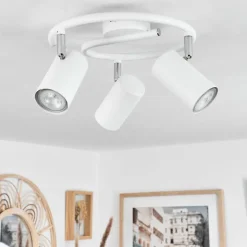 hofstein Spots Et Projecteurs|Plafonnier Javel Chrome, Blanc, 3 lumières