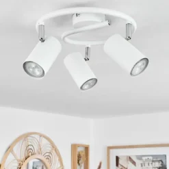 hofstein Spots Et Projecteurs|Plafonnier Javel Chrome, Blanc, 3 lumières