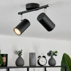 hofstein Spots Et Projecteurs|Plafonnier Javel Noir, 2 lumières