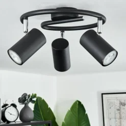 hofstein Spots Et Projecteurs|Plafonnier Javel Noir, 3 lumières