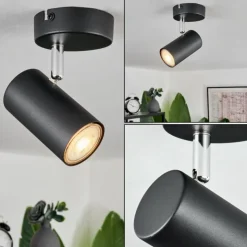 hofstein Spots Et Projecteurs|Plafonnier Javel Noir, 1 lumière