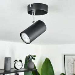 hofstein Spots Et Projecteurs|Plafonnier Javel Noir, 1 lumière