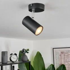 hofstein Spots Et Projecteurs|Plafonnier Javel Noir, 1 lumière