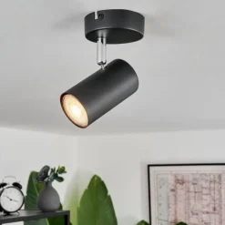 hofstein Spots Et Projecteurs|Plafonnier Javel Noir, 1 lumière