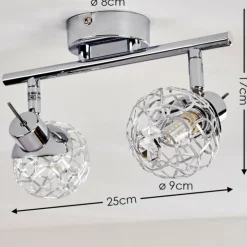 hofstein Spots Et Projecteurs|Plafonnier Kalipuro Chrome, 2 lumières