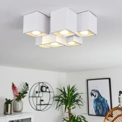 hofstein Plafonniers|Plafonnier Karaka Blanc, 6 lumières