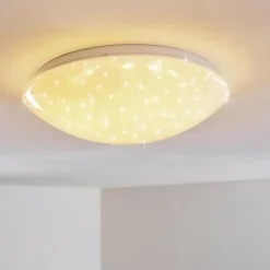 hofstein Éclairage Led|Plafonnier Kendal LED Blanc, 1 lumière, Télécommandes, Changeur de couleurs