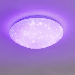 hofstein Éclairage Led|Plafonnier Kendal LED Blanc, 1 lumière, Télécommandes, Changeur de couleurs