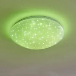 hofstein Éclairage Led|Plafonnier Kendal LED Blanc, 1 lumière, Télécommandes, Changeur de couleurs