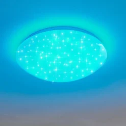 hofstein Éclairage Led|Plafonnier Kendal LED Blanc, 1 lumière, Télécommandes, Changeur de couleurs