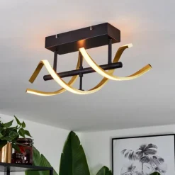 hofstein Éclairage Led|Plafonnier Khovet LED Noir, 1 lumière