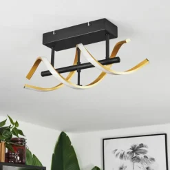 hofstein Éclairage Led|Plafonnier Khovet LED Noir, 1 lumière