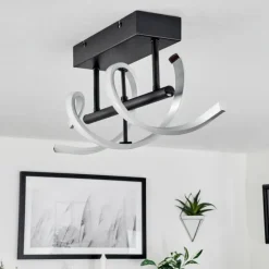 hofstein Éclairage Led|Plafonnier Khovet LED Noir, 1 lumière