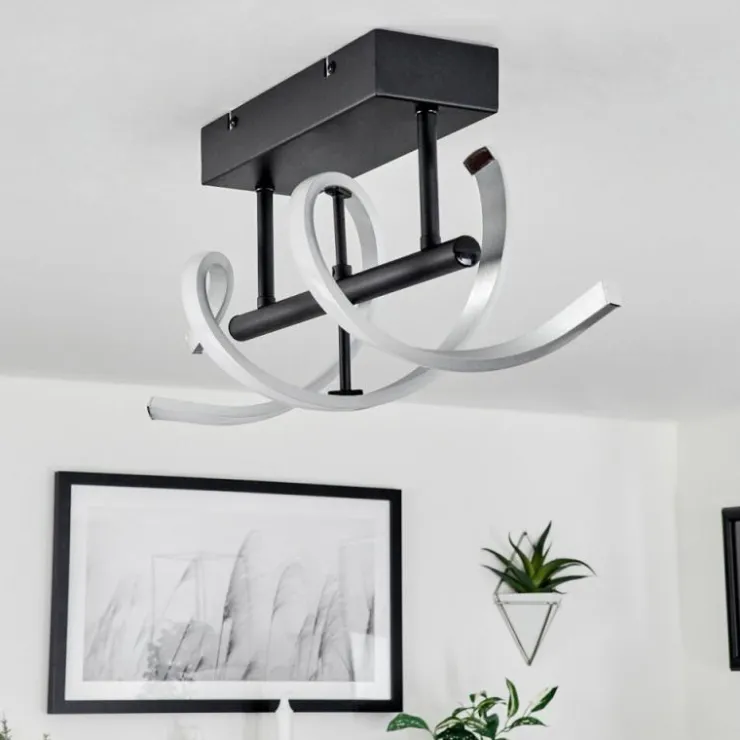 hofstein Éclairage Led|Plafonnier Khovet LED Noir, 1 lumière