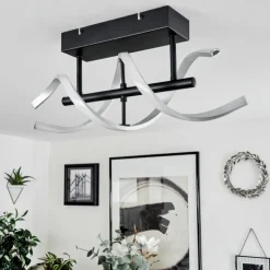 hofstein Éclairage Led|Plafonnier Khovet LED Noir, 1 lumière