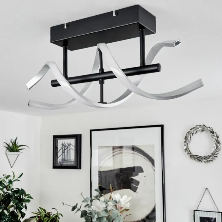 hofstein Éclairage Led|Plafonnier Khovet LED Noir, 1 lumière