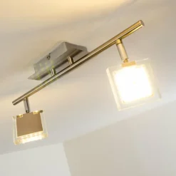 hofstein Spots Et Projecteurs|Plafonnier Kiruna LED Chrome, Nickel mat, 2 lumières