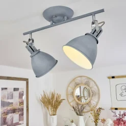 hofstein Spots Et Projecteurs|Plafonnier Koppom Bleu, Gris, 2 lumières