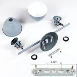 hofstein Spots Et Projecteurs|Plafonnier Koppom Bleu, Gris, 2 lumières