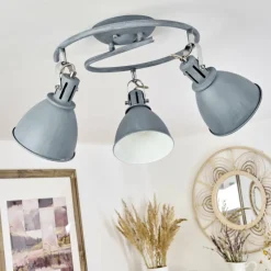hofstein Spots Et Projecteurs|Plafonnier Koppom Bleu, Gris, 3 lumières