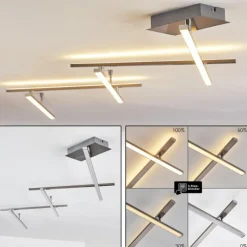 hofstein Éclairage Led|Plafonnier Lacure LED Nickel mat, 5 lumières