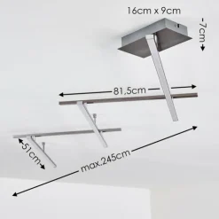 hofstein Éclairage Led|Plafonnier Lacure LED Nickel mat, 5 lumières