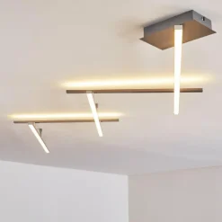 hofstein Éclairage Led|Plafonnier Lacure LED Nickel mat, 5 lumières