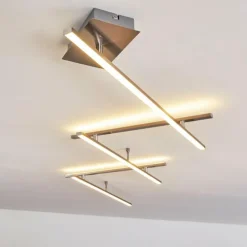hofstein Éclairage Led|Plafonnier Lacure LED Nickel mat, 5 lumières