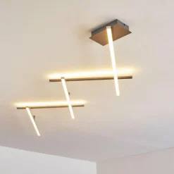 hofstein Éclairage Led|Plafonnier Lacure LED Nickel mat, 5 lumières
