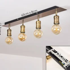 hofstein Spots Et Projecteurs|Plafonnier Lagunita Vieux laiton, 4 lumières